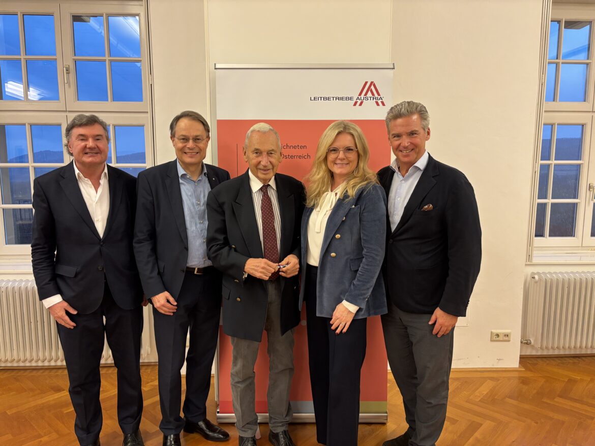 vlnr: Andreas Salcher, Gerhard Drexel, Johannes Huber, Monica Rintersbacher, Andreas Gnesda; © Leitbetriebe Austria